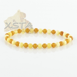 Round amber beads bracelet for adults